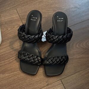 A New Day Women's Black Braided Sandals - Target new never worn